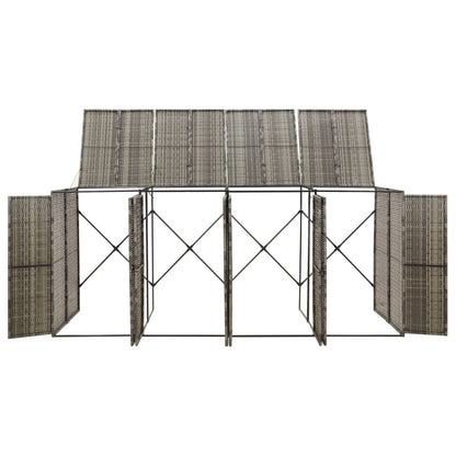 Copribidone Quadruplo Grigio 274x80x117 cm in Polyrattan