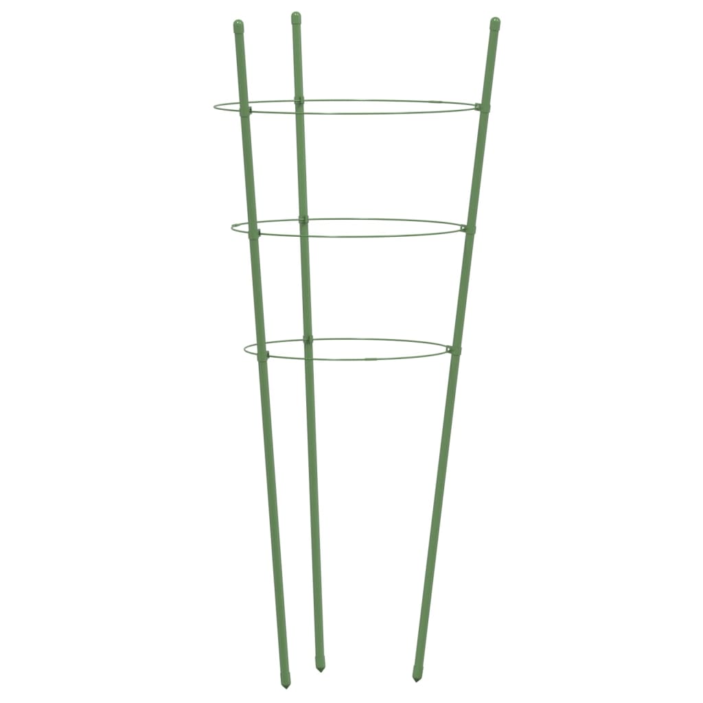 Supporti Piante da Giardino con 3 Anelli 5pz Verde 45cm Acciaio - homemem39