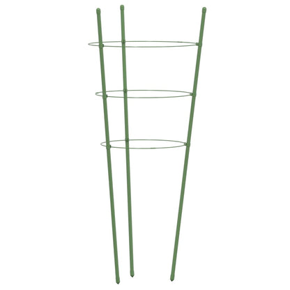 Supporti Piante da Giardino con 3 Anelli 5pz Verde 45cm Acciaio - homemem39