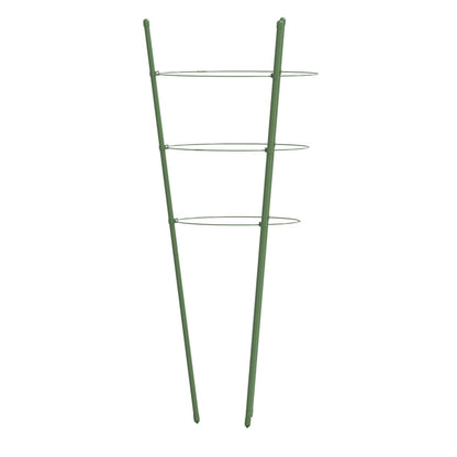 Supporti Piante da Giardino con 3 Anelli 5pz Verde 60cm Acciaio - homemem39