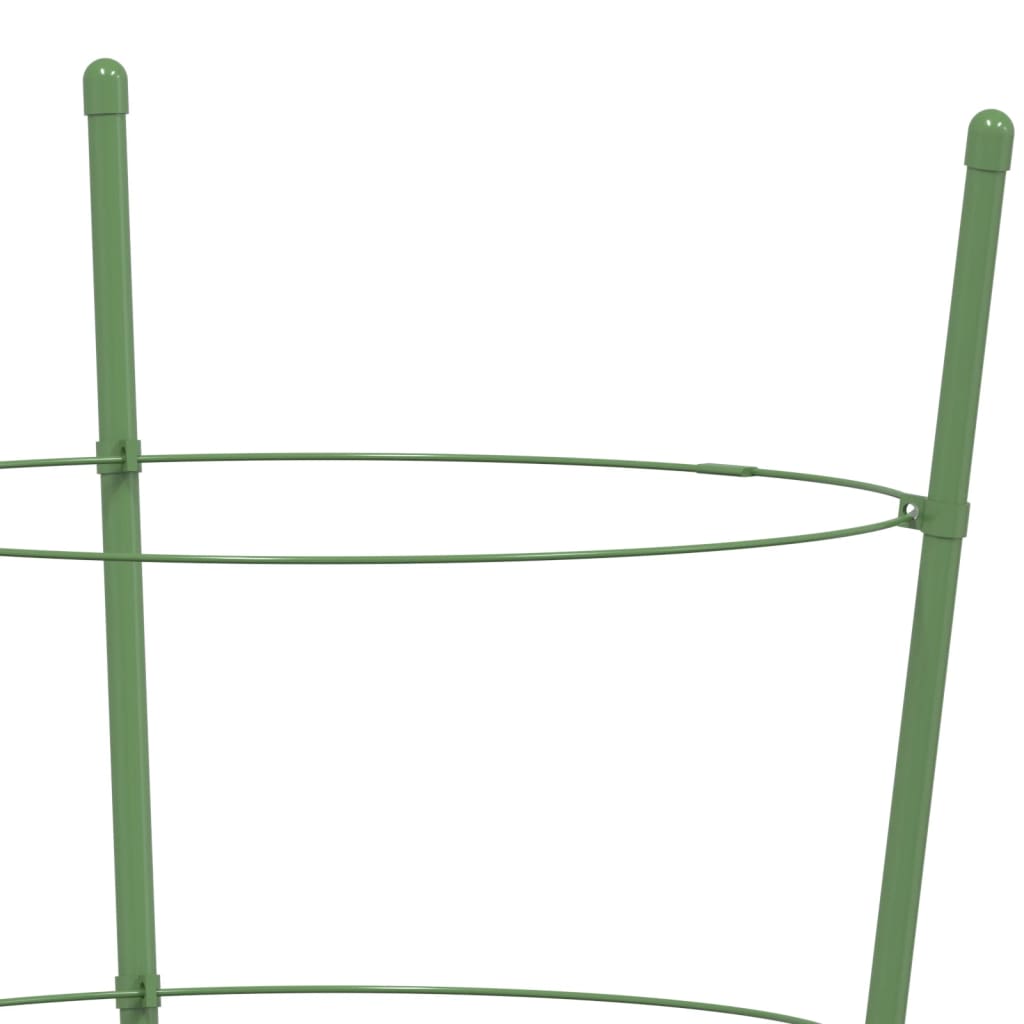 Supporti Piante da Giardino con 3 Anelli 5pz Verde 60cm Acciaio - homemem39