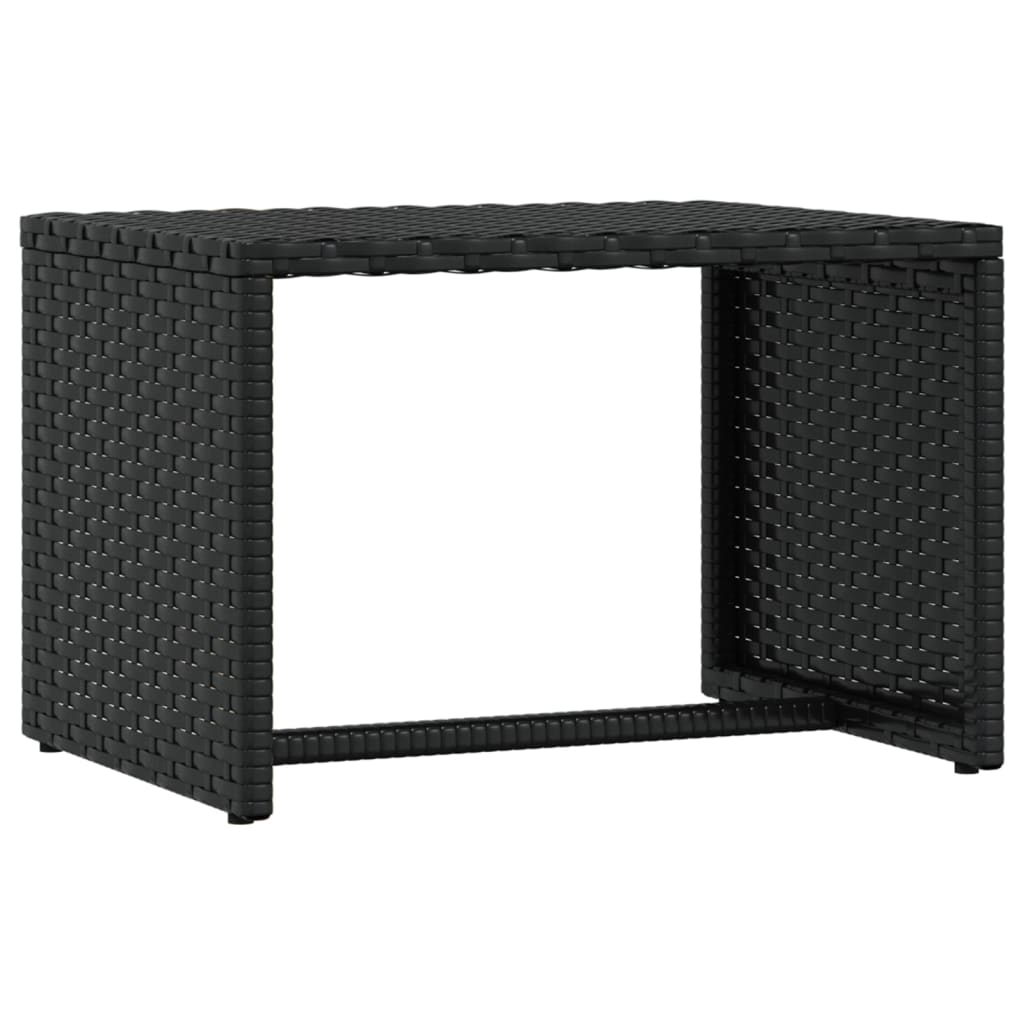 Lettini Prendisole 2pz con Tavolino Nero in Polyrattan - homemem39