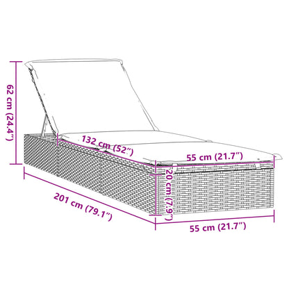 Lettini Prendisole 2pz con Tavolino Nero in Polyrattan - homemem39