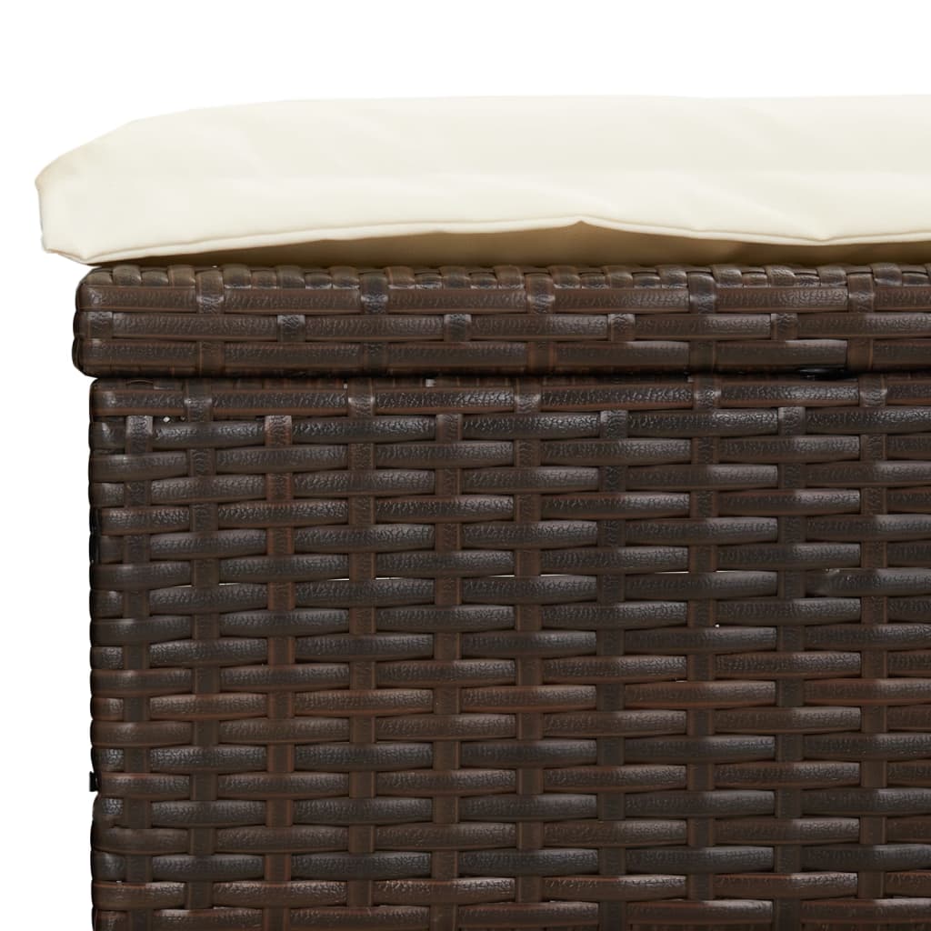 Lettino con Tetto Pieghevole Marrone 213x63x97 cm Polyrattan - homemem39