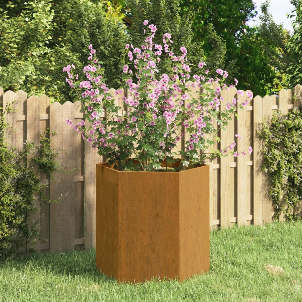 Fioriera Ruggine 40x40x45 cm Acciaio Corten - homemem39