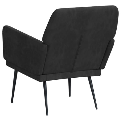 Poltrona Nera 62x79x79 cm Velluto