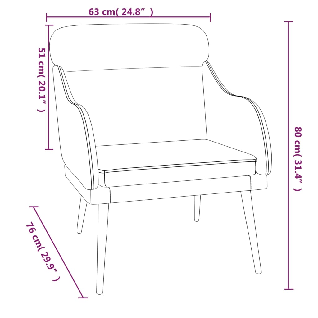 Poltrona Grigio Chiaro 63x76x80 cm Velluto - homemem39