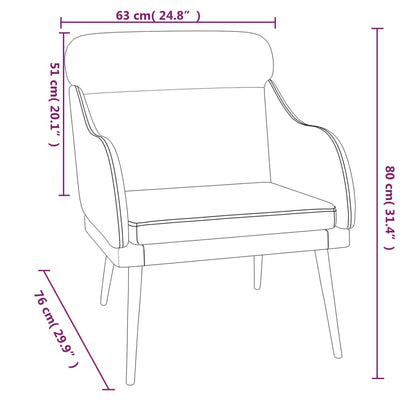 Poltrona Blu 63x76x80 cm Velluto - homemem39