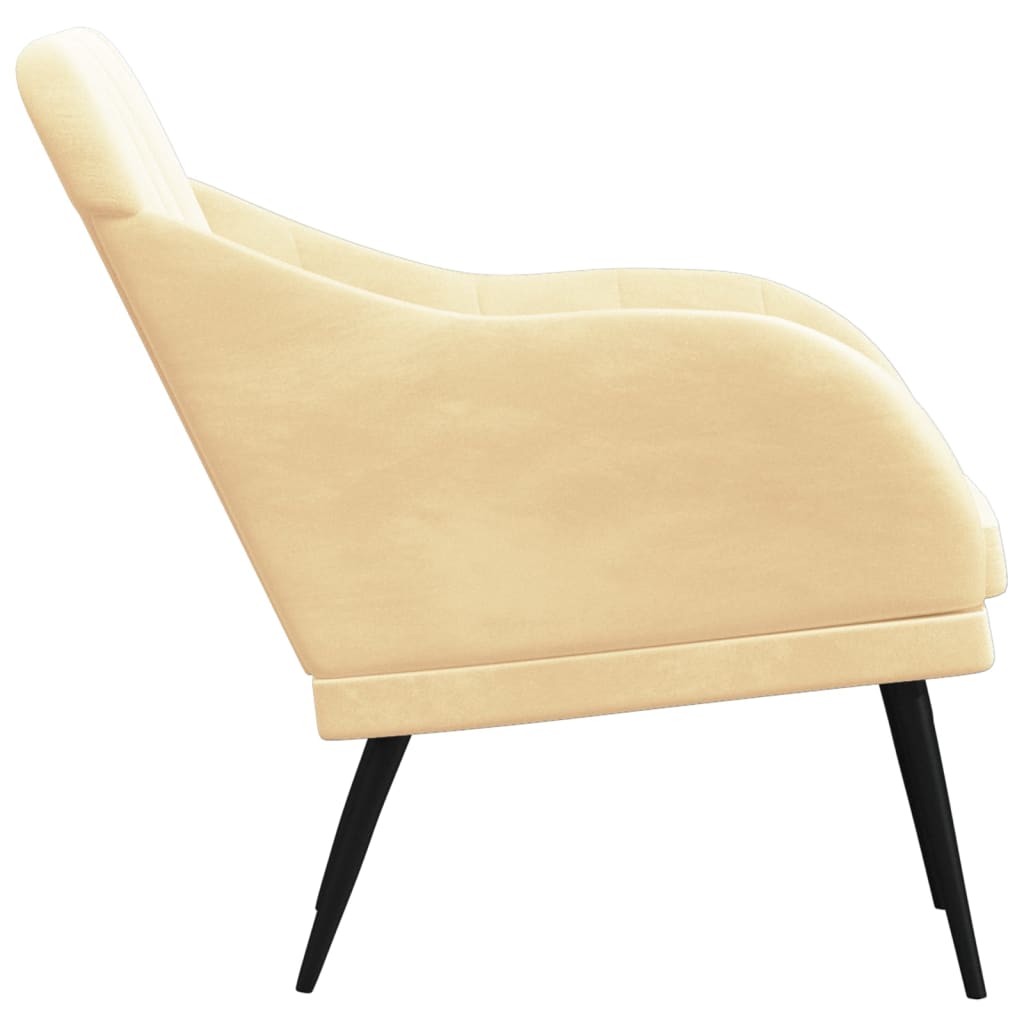 Poltrona Crema 63x76x80 cm Velluto - homemem39