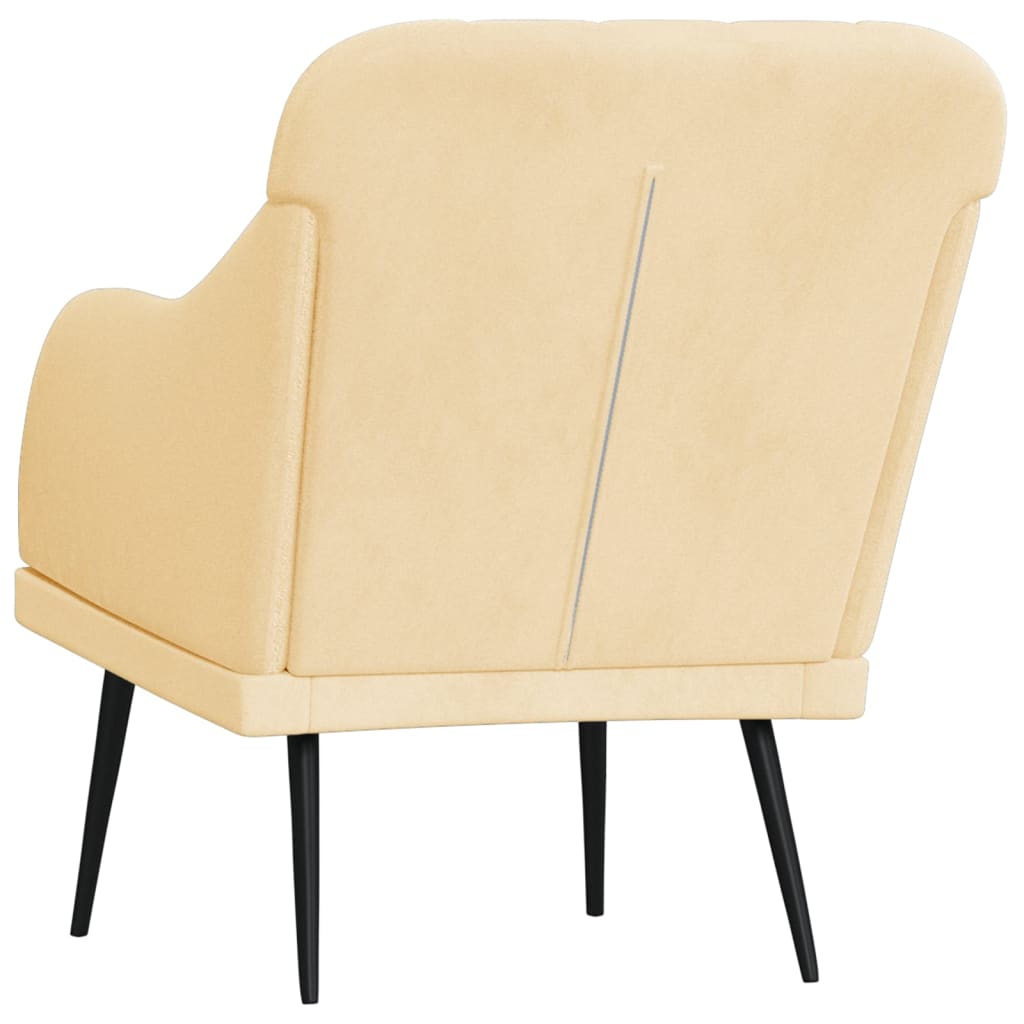 Poltrona Crema 63x76x80 cm Velluto - homemem39