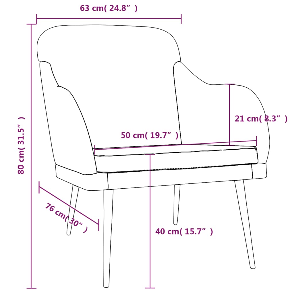 Poltrona Crema 63x76x80 cm Velluto - homemem39