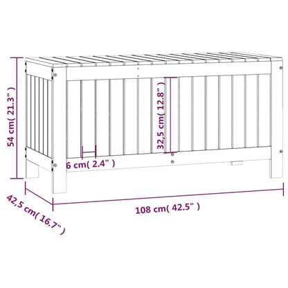 Contenitore Giardino Bianco 108x42,5x54 cm Legno Massello Pino