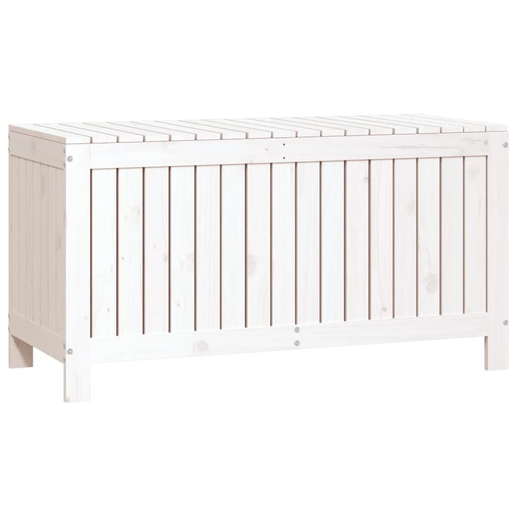 Contenitore da Giardino Bianco 115x49x60 cm Legno Massello Pino