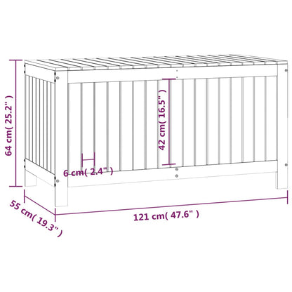 Contenitore da Giardino 121x55x64 cm in Legno Massello di Pino