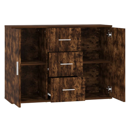 Credenza Rovere Fumo 91x29,5x65 cm in Legno Multistrato - homemem39