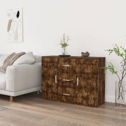 Credenza Rovere Fumo 91x29,5x65 cm in Legno Multistrato - homemem39