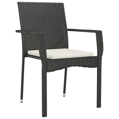 Sedie da Giardino con Cuscini 4 pz in Polyrattan Nere - homemem39