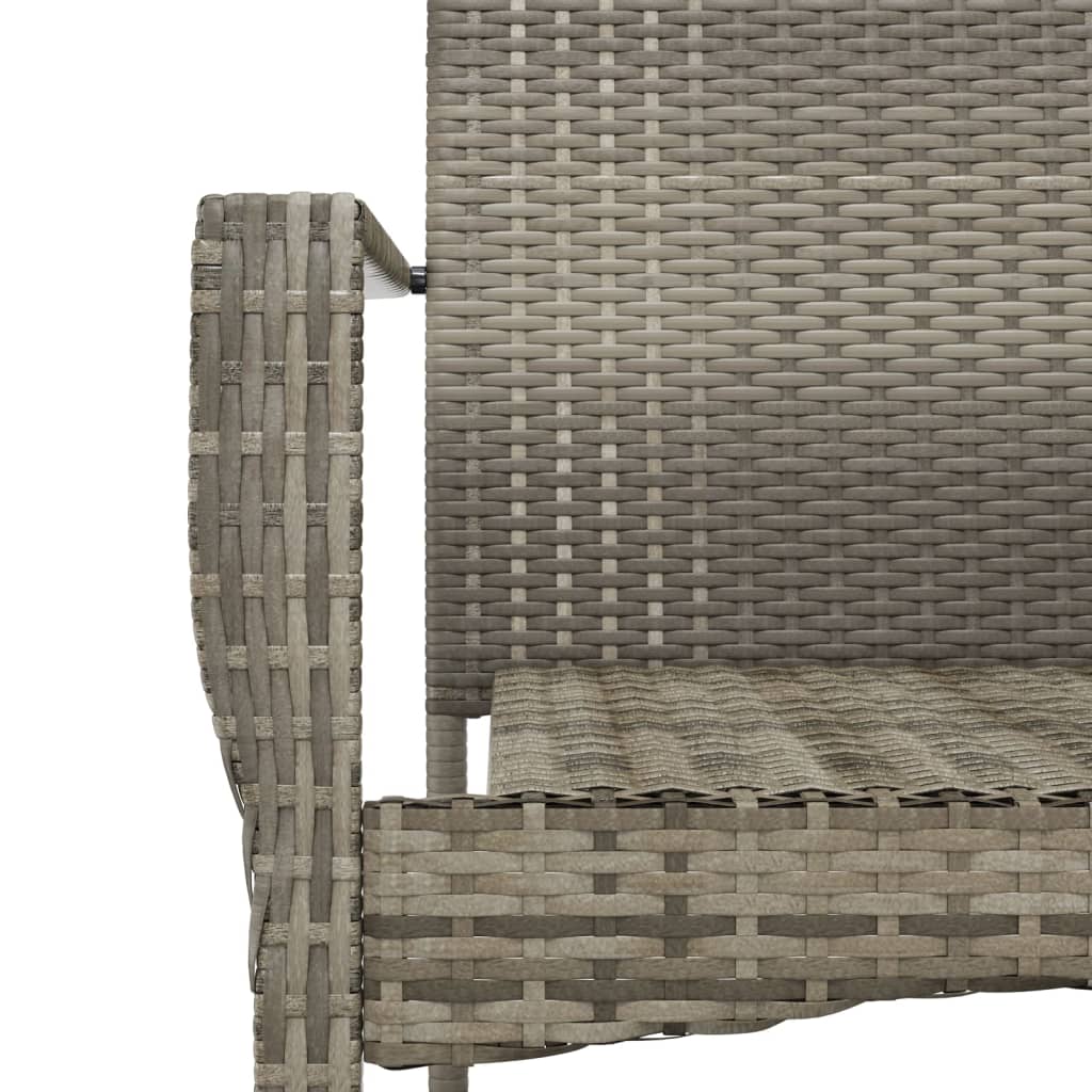 Sedie da Giardino con Cuscini 4 pz in Polyrattan Grigie