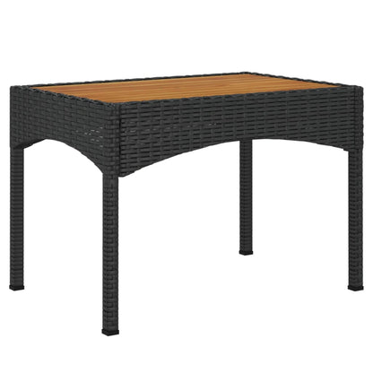 Sedie Reclinabili da Giardino 2 pz con Tavolo Nero Polyrattan - homemem39