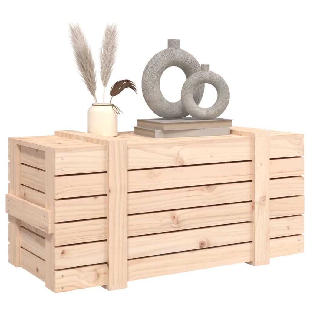 Contenitore Portaoggetti 91x40,5x42 cm Legno Massello di Pino - homemem39