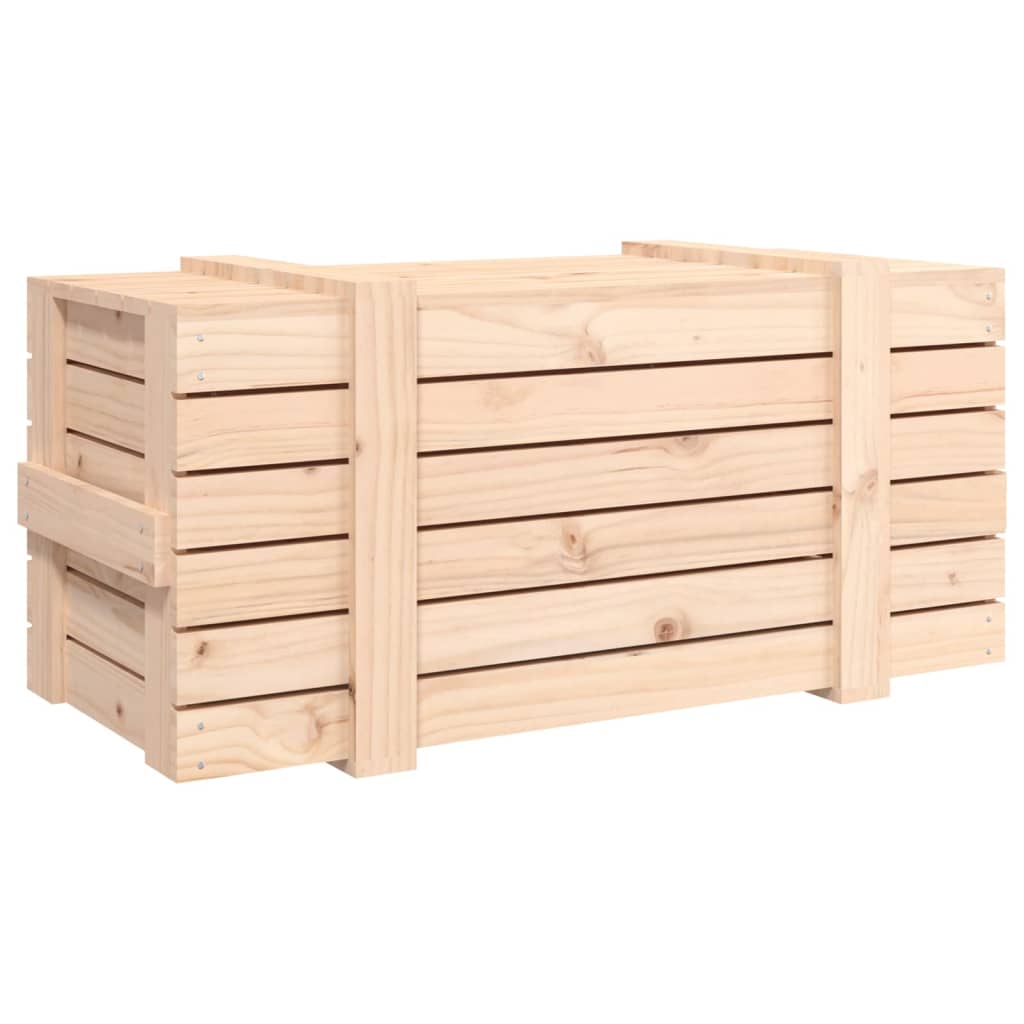 Contenitore Portaoggetti 91x40,5x42 cm Legno Massello di Pino - homemem39