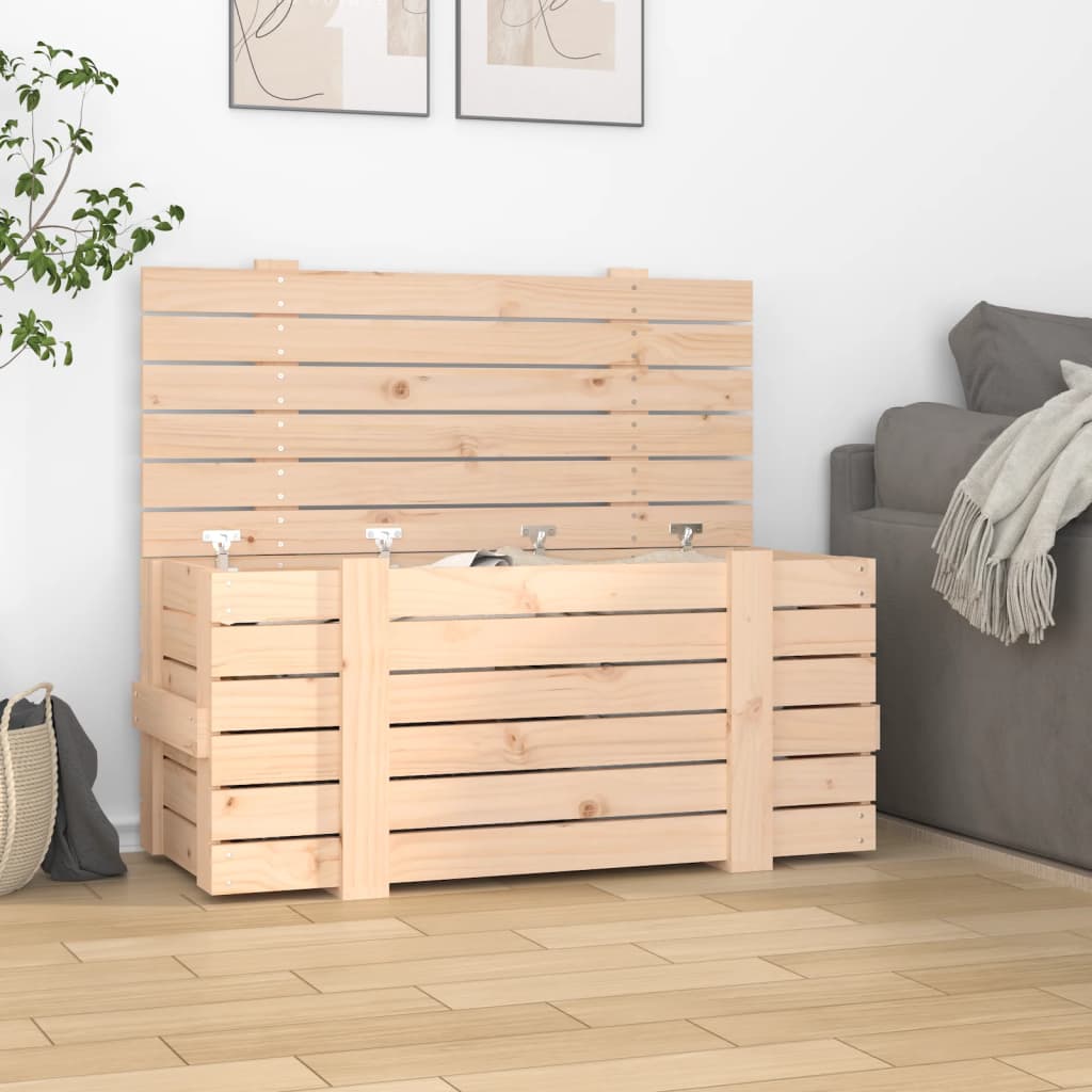 Contenitore Portaoggetti 91x40,5x42 cm Legno Massello di Pino - homemem39