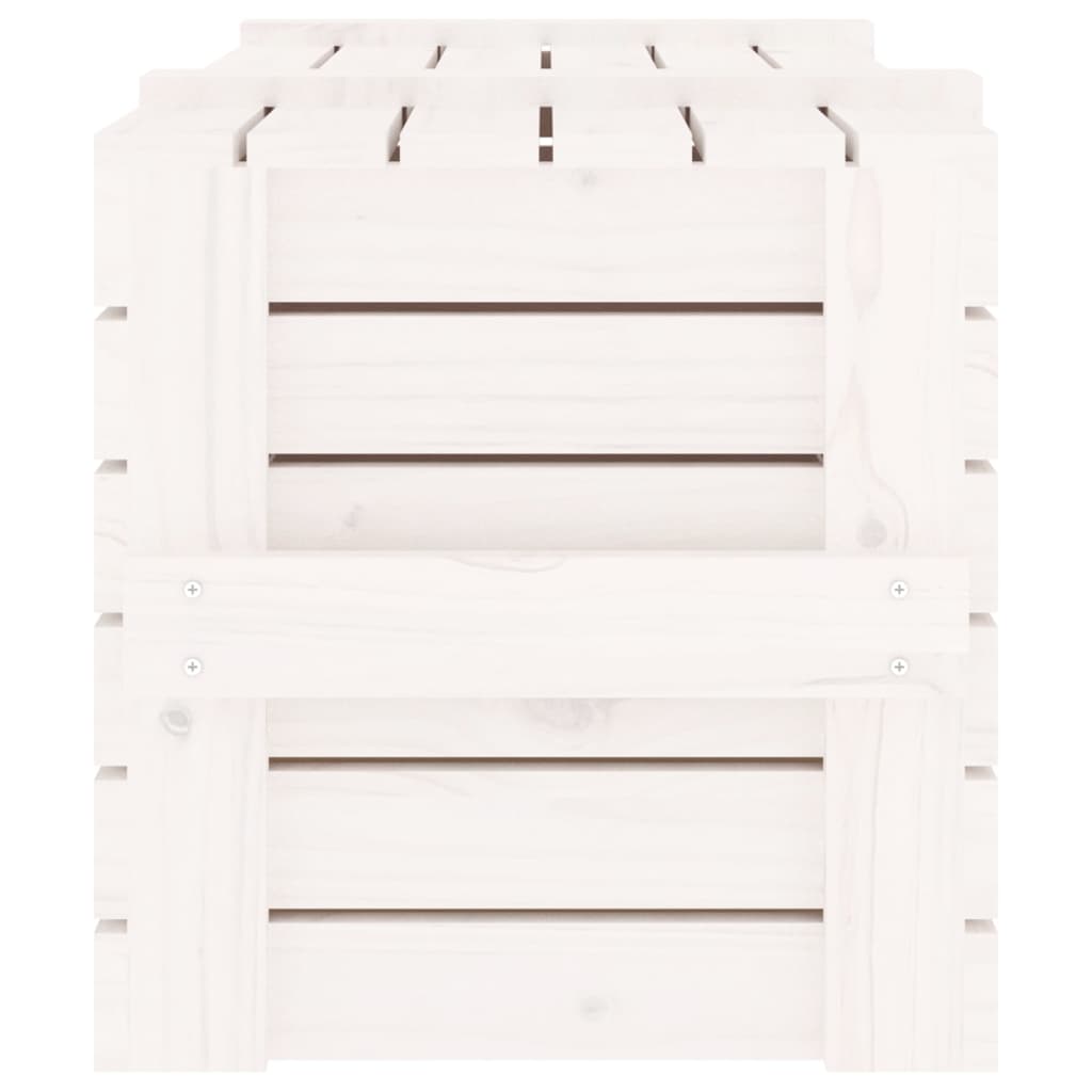 Contenitore Portaoggetti Bianco 91x40,5x42 cm Massello di Pino - homemem39