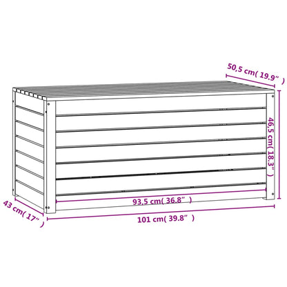 Contenitore Giardino 101x50,5x46,5 cm Legno Massello di Pino