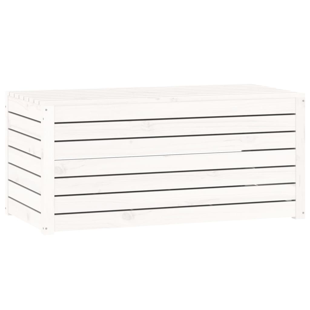 Contenitore Giardino Bianco 101x50,5x46,5cm Legno Massello Pino