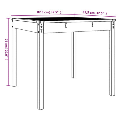 Tavolo da Giardino 82,5x82,5x76 cm in Legno Massello di Pino