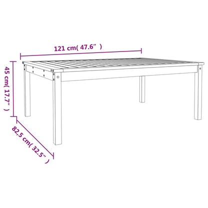 Tavolo da Giardino 121x82,5x45 cm in Legno Massello di Douglas