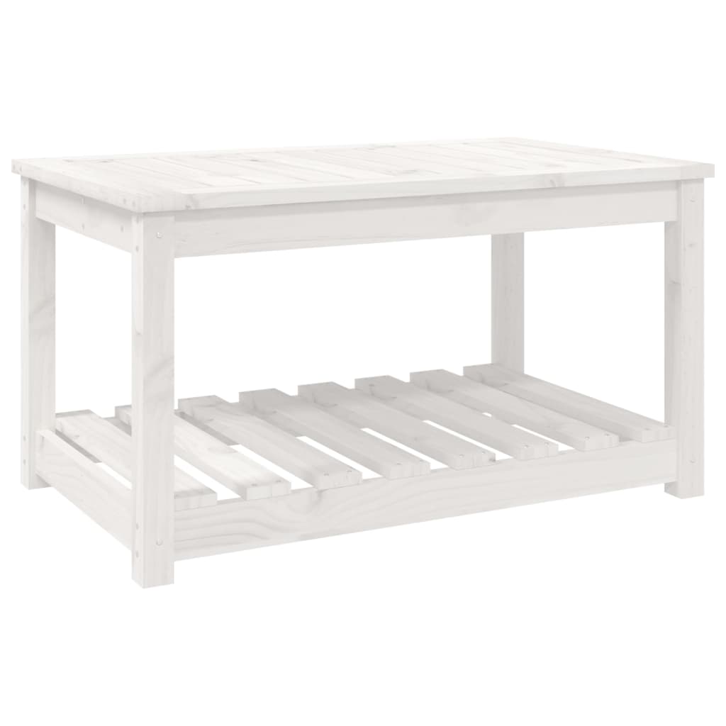 Tavolo da Giardino Bianco 82,5x50,5x45 cm Legno Massello Pino - homemem39