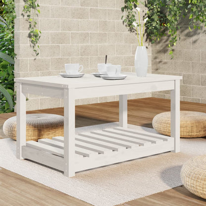 Tavolo da Giardino Bianco 82,5x50,5x45 cm Legno Massello Pino - homemem39