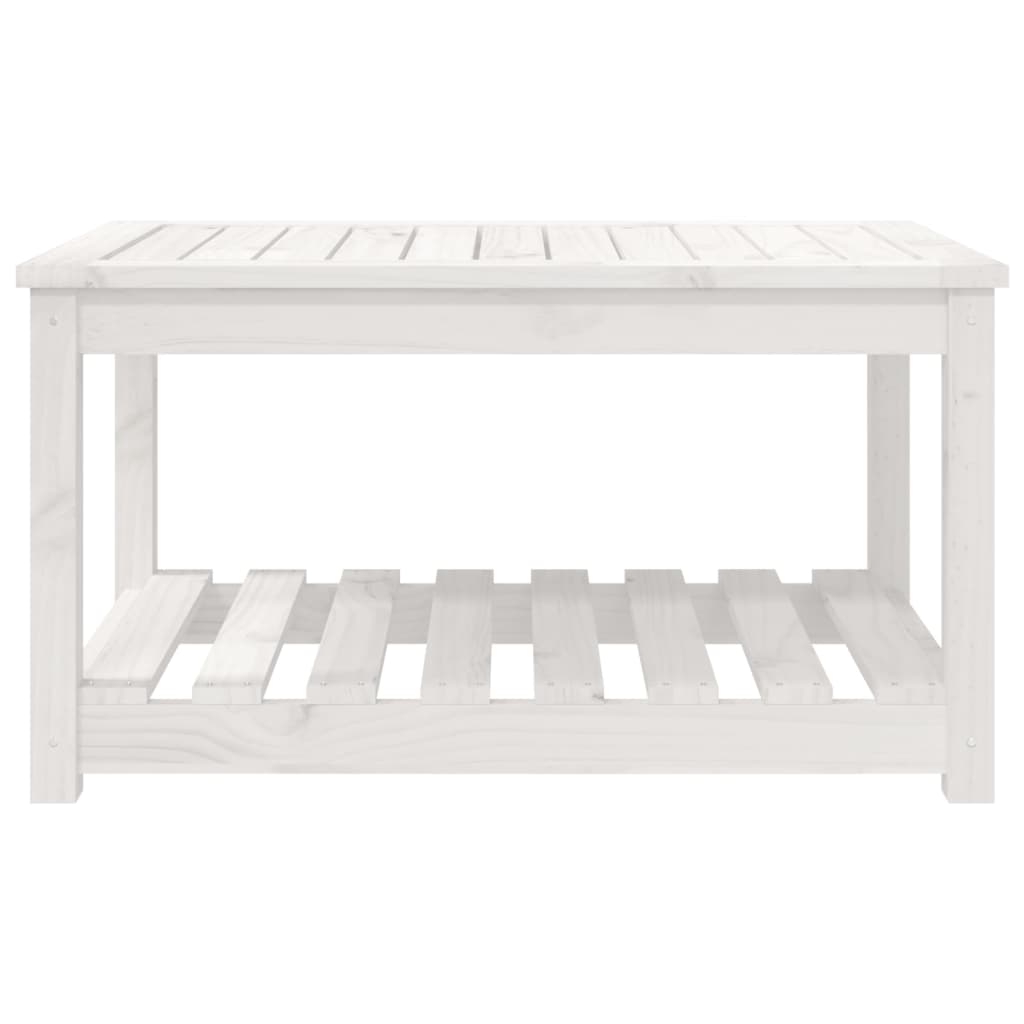 Tavolo da Giardino Bianco 82,5x50,5x45 cm Legno Massello Pino - homemem39