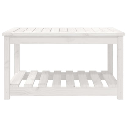 Tavolo da Giardino Bianco 82,5x50,5x45 cm Legno Massello Pino