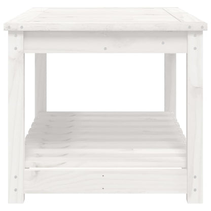 Tavolo da Giardino Bianco 82,5x50,5x45 cm Legno Massello Pino - homemem39