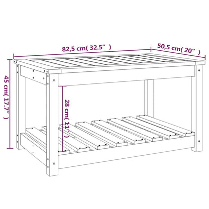 Tavolo da Giardino Bianco 82,5x50,5x45 cm Legno Massello Pino - homemem39