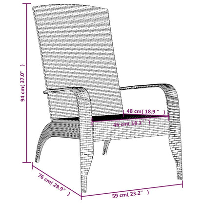 Sedia Adirondack da Giardino Grigia in Polyrattan - homemem39