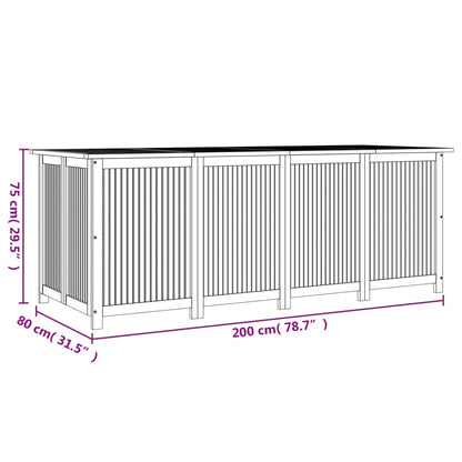 Contenitore da Giardino 200x80x75cm in Legno Massello di Acacia