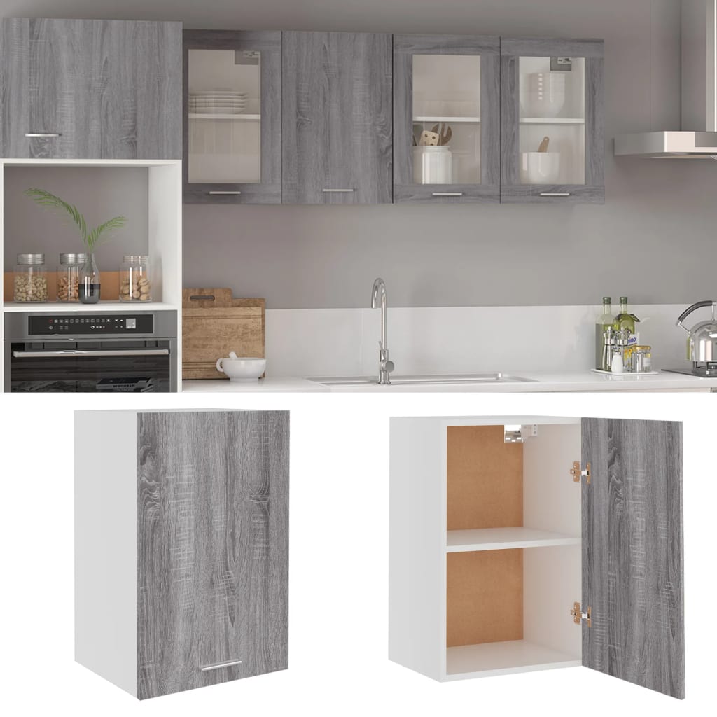 Mobile Pensile Grigio Sonoma 39,5x31x60 cm Legno Multistrato - homemem39