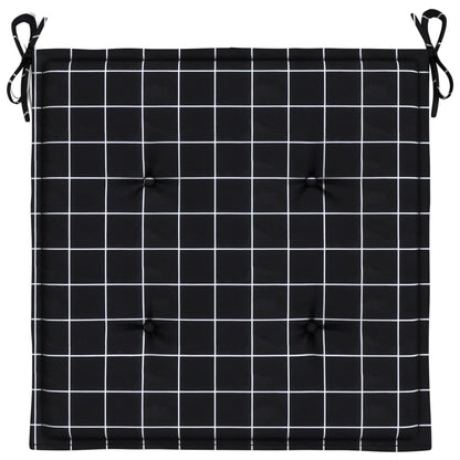 Cuscini per Sedia 4 pz Motivo a Quadri Nero 50x50x3cm Tessuto - homemem39