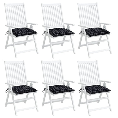 Cuscini per Sedia 6 pz Motivo a Quadri Nero 40x40x7 cm Tessuto - homemem39