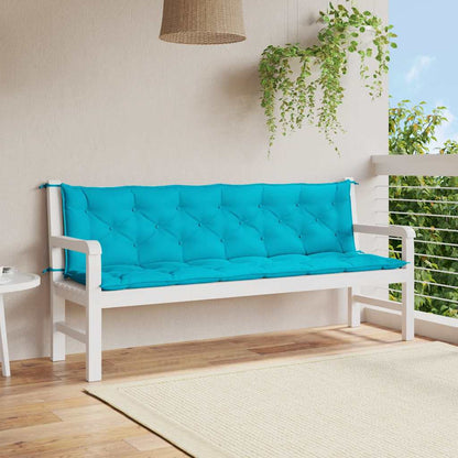 Cuscini per Panca da Giardino 2 pz Turchese 200x50x7 cm Tessuto - homemem39