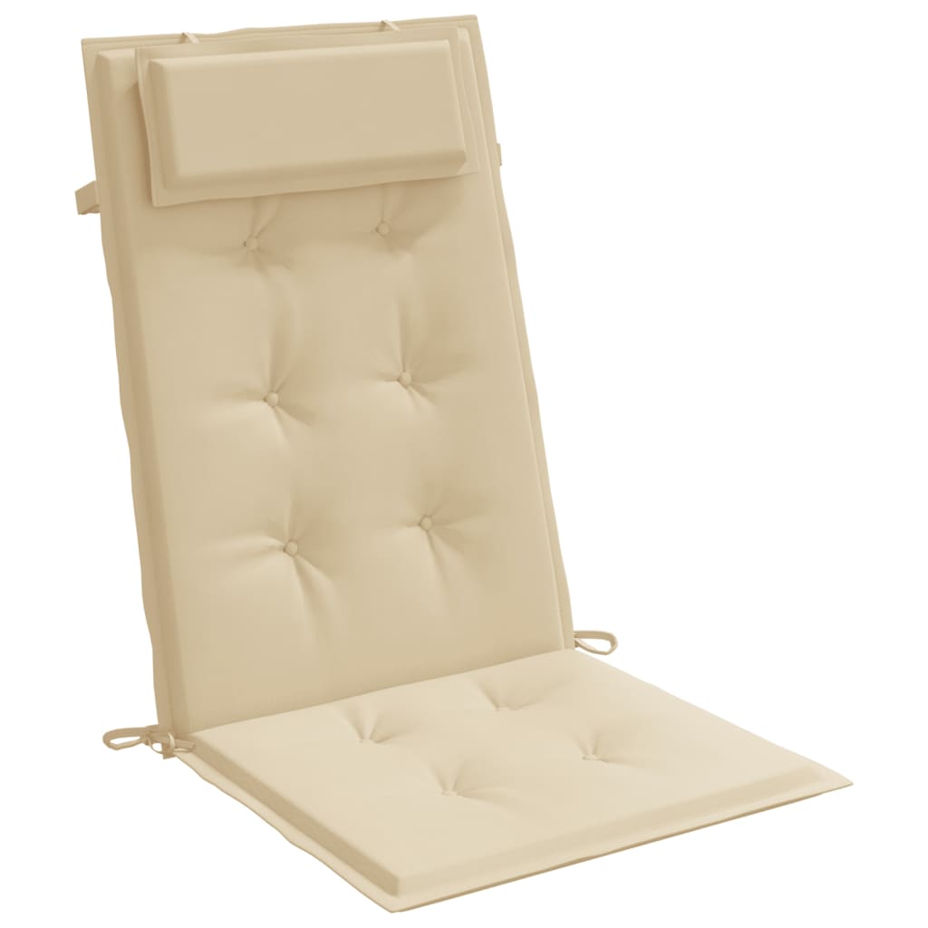 Cuscini per Sedia con Schienale Alto 4 pz Beige Tessuto Oxford - homemem39