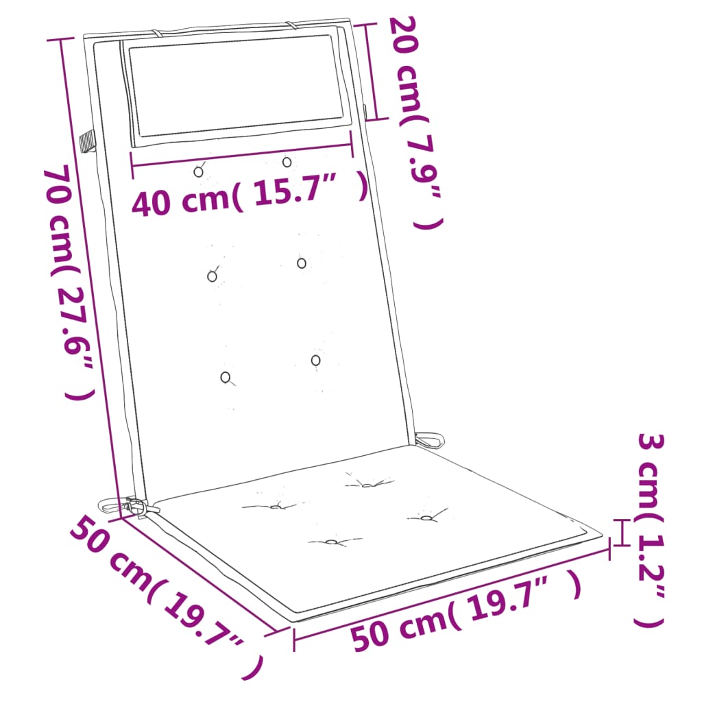 Cuscini per Sedia con Schienale Alto 4 pz Beige Tessuto Oxford - homemem39