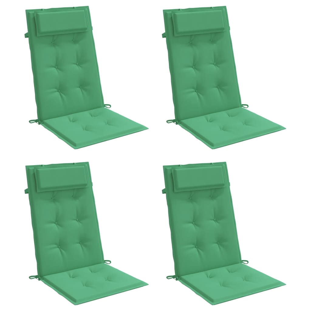 Cuscini per Sedia con Schienale Alto 4 pz Verde Tessuto Oxford - homemem39