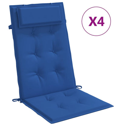 Cuscini Sedia con Schienale Alto 4 pz Blu Reale Tessuto Oxford - homemem39