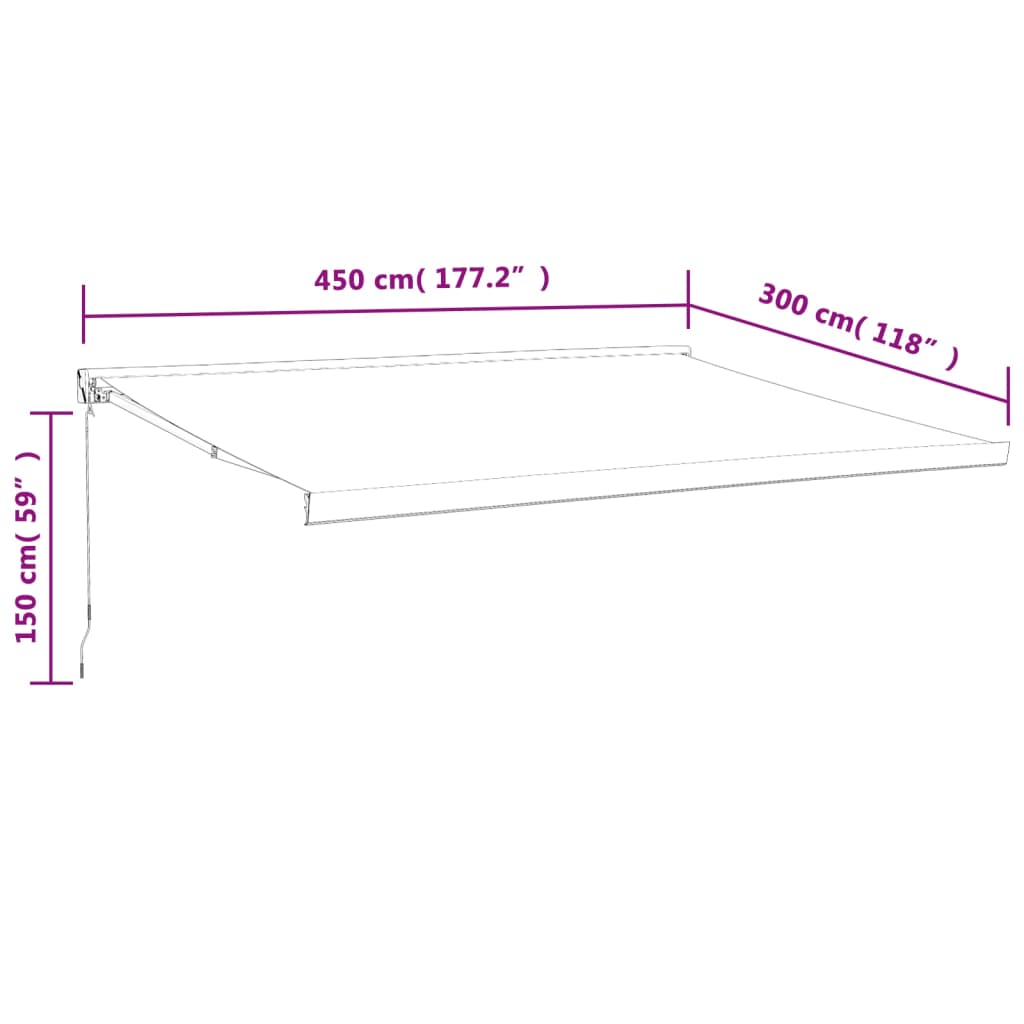 Tenda Retrattile Gialla e Bianca 4,5x3 m in Tessuto e Alluminio - homemem39