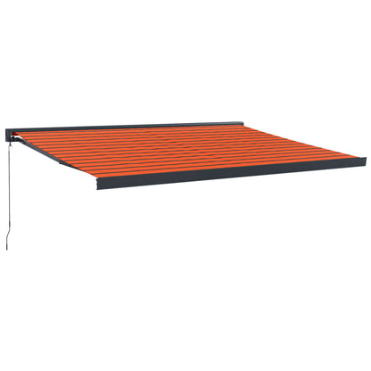 Tenda Sole Retrattile Arancione Marrone 4x3m Tessuto Alluminio - homemem39