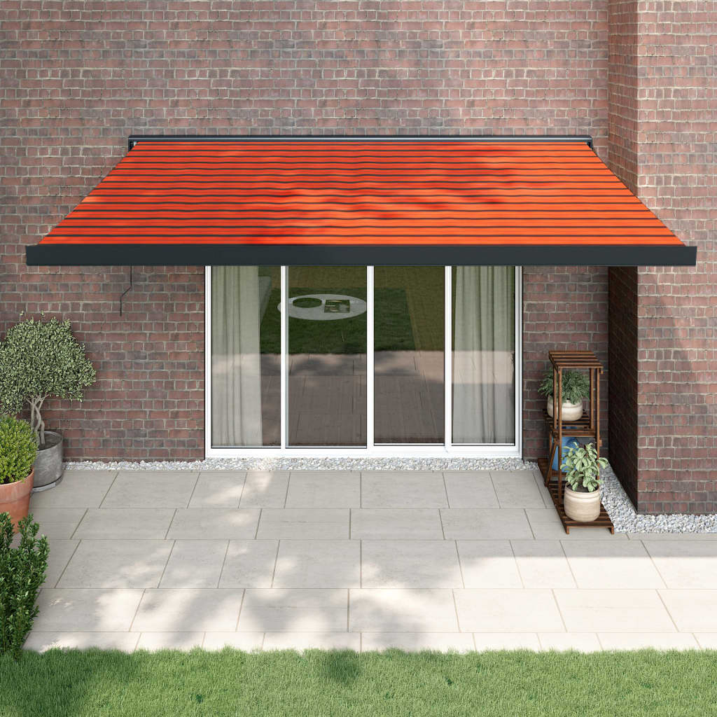 Tenda Sole Retrattile Arancione Marrone 4x3m Tessuto Alluminio - homemem39